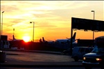 Houston Airport at sunset
